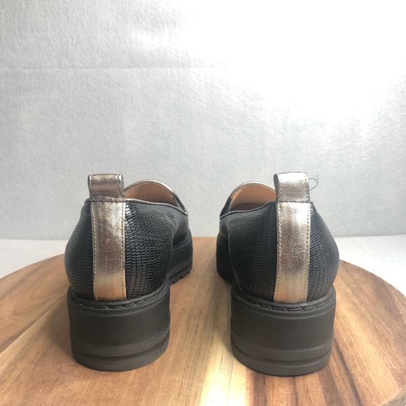 Michele Lopriore Milano Black Lizzard Leather Loafer Size EU 40-US 9 The Cassidy - Picture 7 of 10